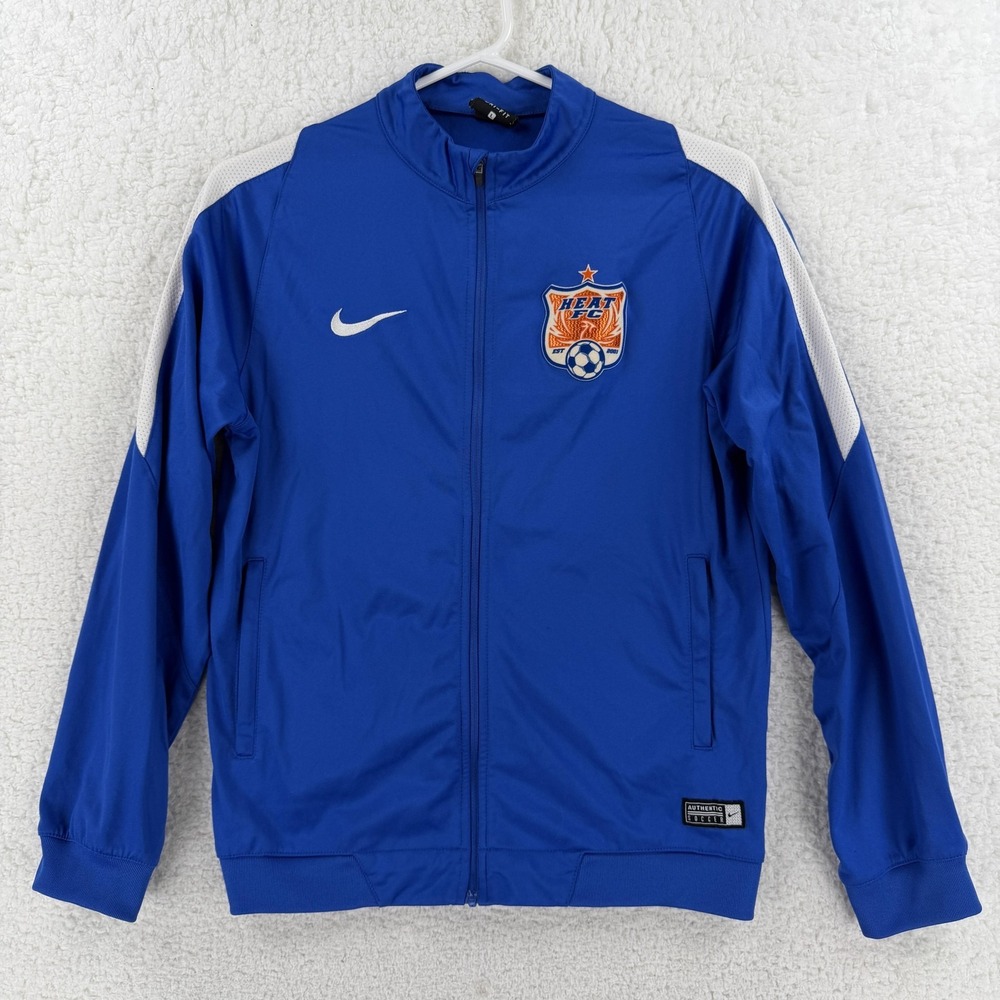 Heat FC Jacket Boys Large Blue Soccer Nike Dri Fit Full Zip Warm Up‎ 24
